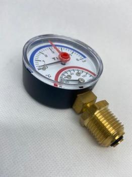 Термоманометр радиальный TIM 63мм 6бар (0°C - 120°C)